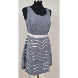 Boden 100% Linen Embroidered A Line Dress